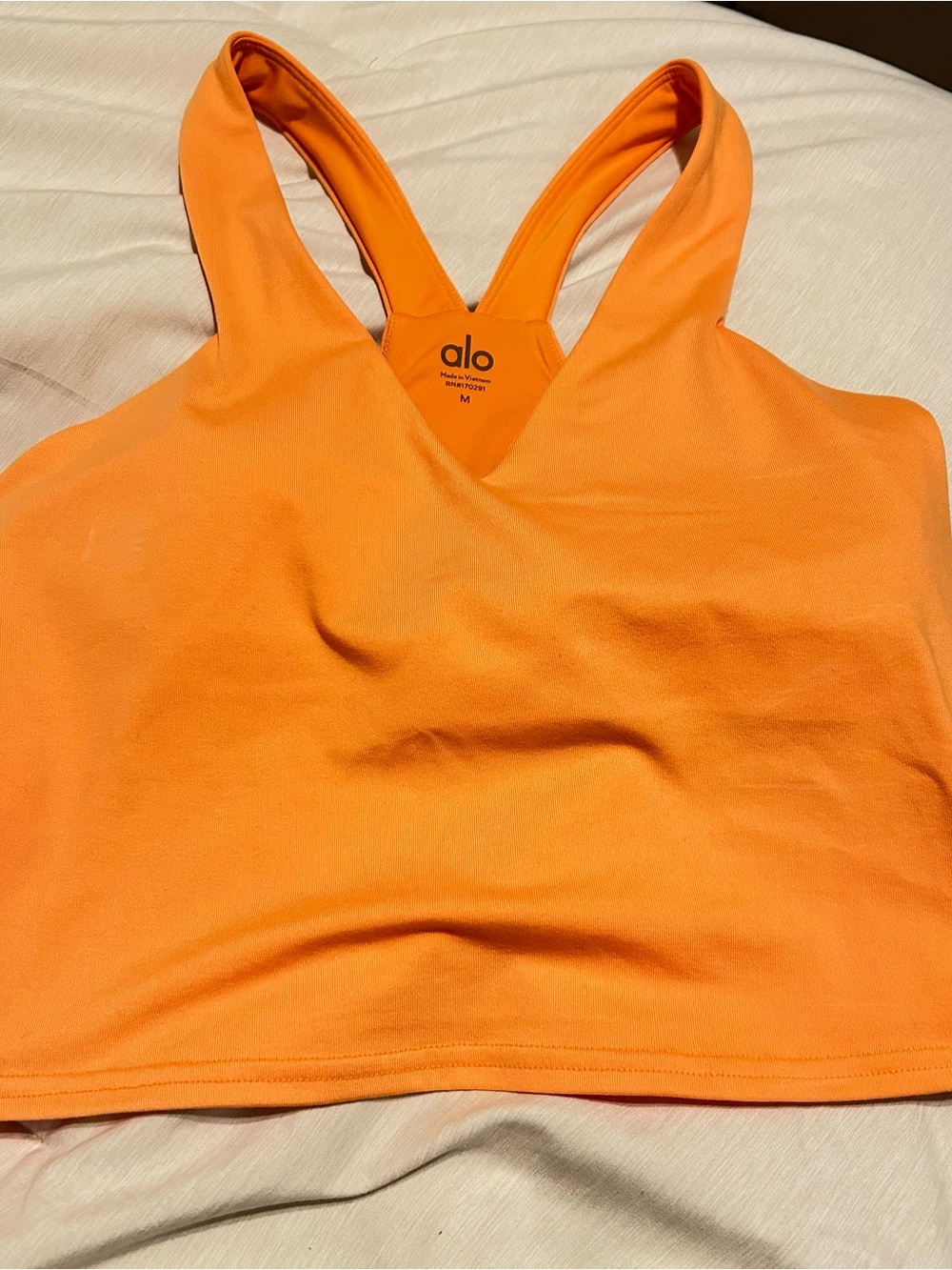 ALO Yoga Orange V-Racerback Sports Bra